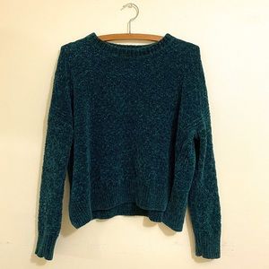 Emerald Green Velvet Knit Swetater
